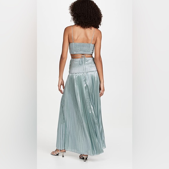 Jonathan Simkhai Daisy Plisse Maxi Dress Willow - Picture 8 of 12